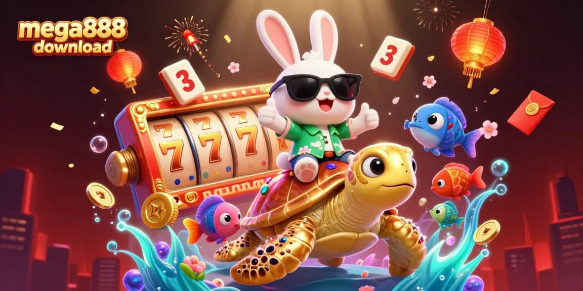 Immerse in thrilling gameplay with mega888 download, featuring vibrant casino elements and lucky characters.