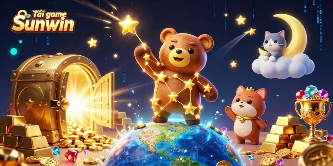 Immerse in gaming fun by Tải game Sunwin with vibrant characters and casino treasures