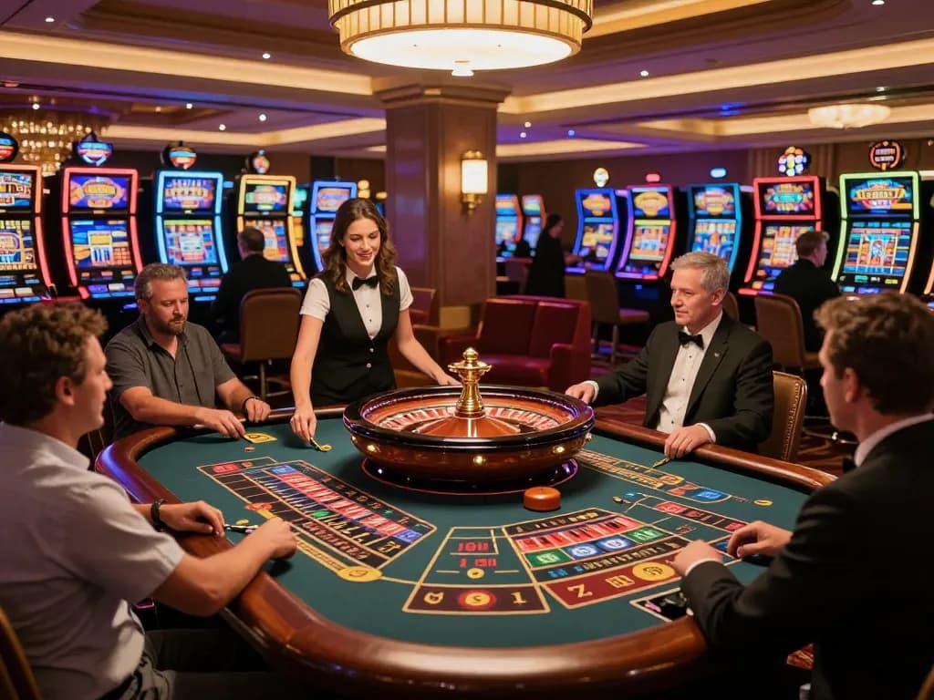 CM88 players enjoying a thrilling roulette game in a luxurious casino setting.