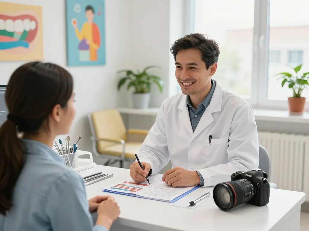 Patientenberatung zur Förderung der Zahnarztsuche Wien in einer einladenden Zahnarztpraxis.