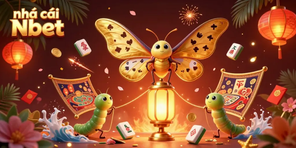 Experience the thrill of Nhà cái Nbet with an artistic casino scene featuring vibrant elements and rich detail.