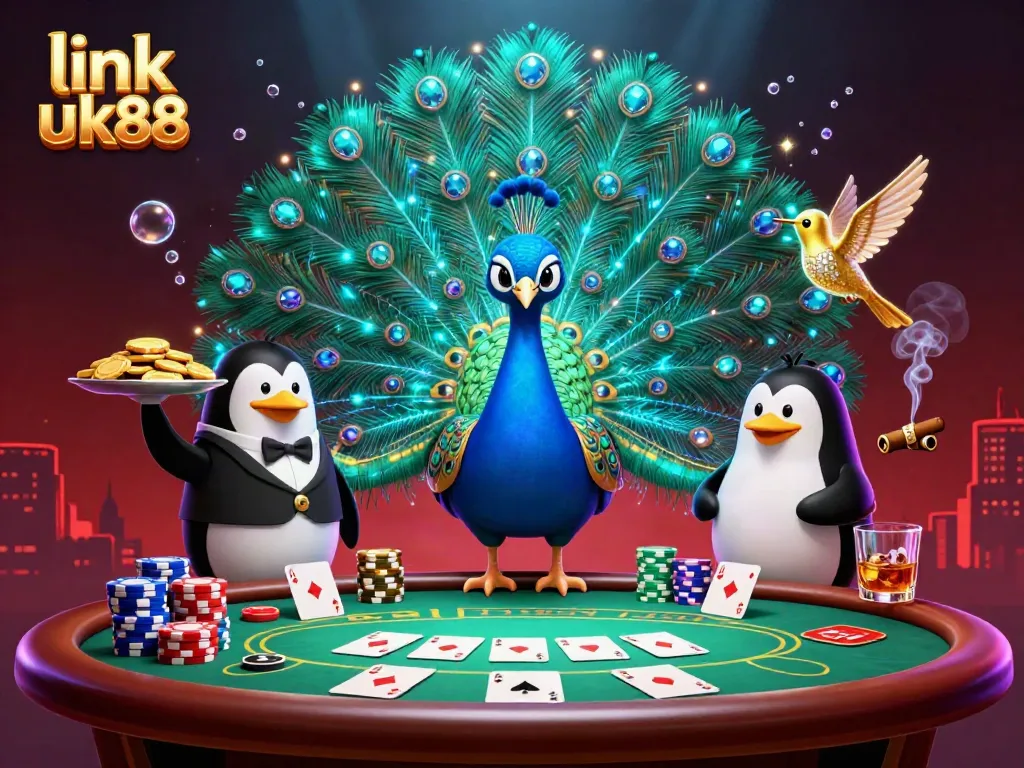 Engage with thrilling gameplay at link uk88 amidst vibrant casino elements in a colorful 3D scene.