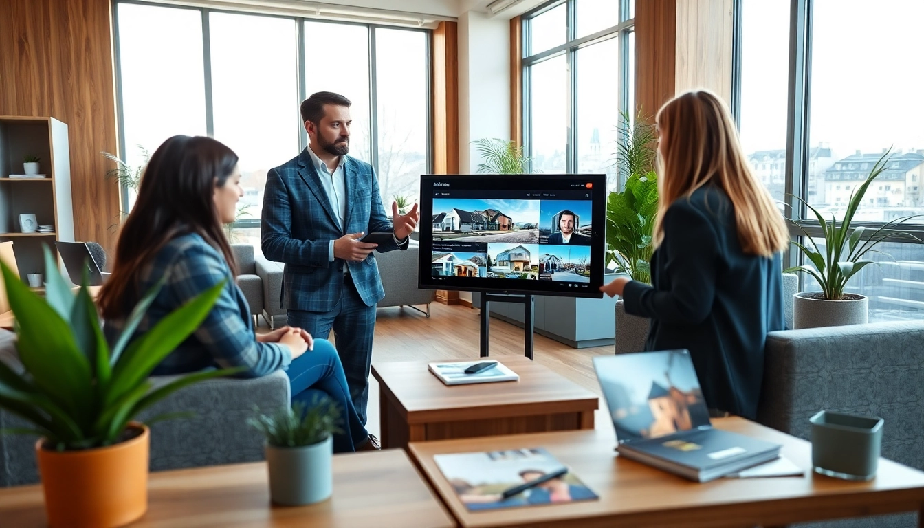 Immobilienmakler Frankfurt Preungesheim berät Kunden in einem modernen Büro.