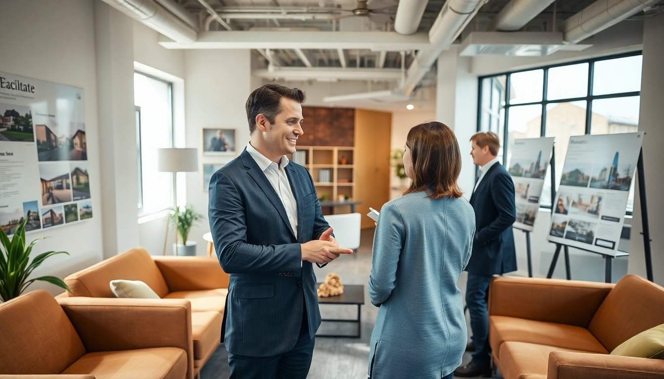 Immobilienmakler Frankfurt Eckenheim berät Kunden in modernem Büro.