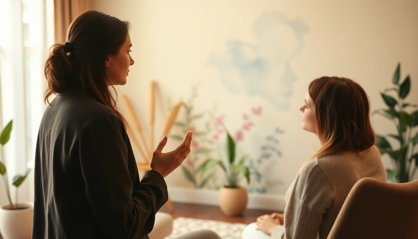 Reinkarnationstherapie wird in einer ruhigen Therapiesitzung zwischen Therapeut und Klient durchgeführt.