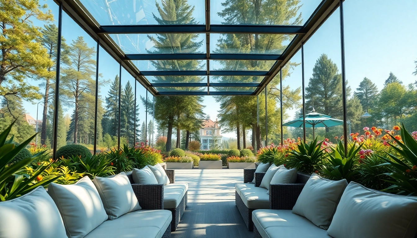 Vibrant Wintergarten mit stilvollem Design und viel natuerlichem Licht.